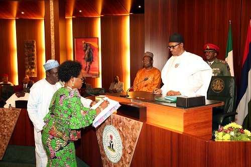 Buhari swears-in Oyo-Ita as substantive Head of Service