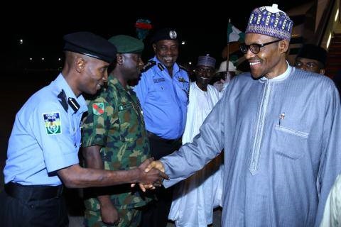 Buhari arrives Abuja, to resume work Thursday