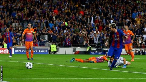 Messi hat-trick sinks Manchester City