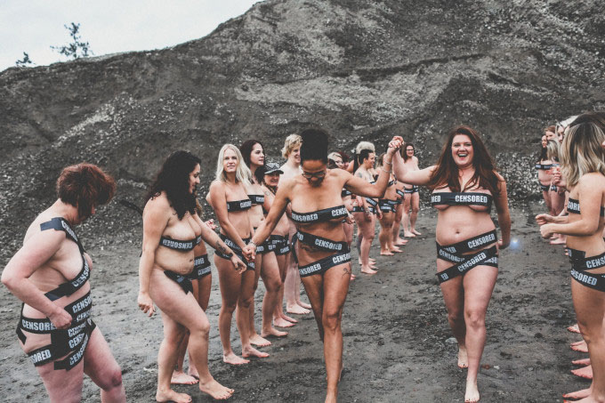 Trina Cary, others strip naked to protest Facebook nudity rules