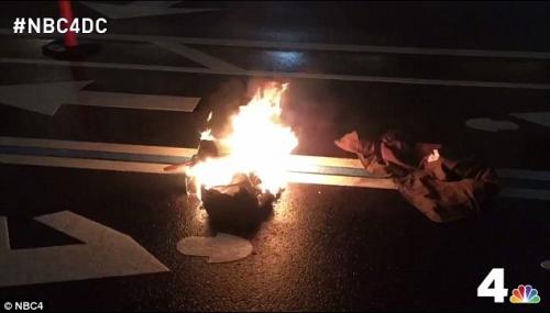 Protester sets himself ablaze outside Trump’s hotel