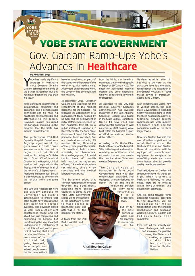 Governor Ibrahim Gaidam: Making giant Strides Amidst Insurgency