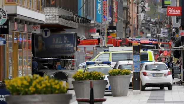 Three feared dead as lorry rams into store in Sweden