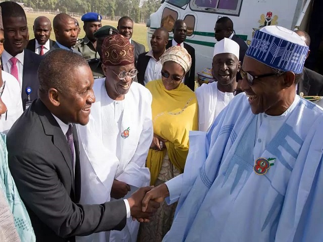 Buhari felicitates with Aliko Dangote at 60