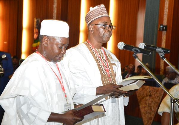 Osinbajo swears-in new ministers without portfolios