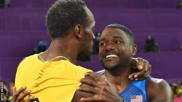 Gatlin stuns Bolt in 100m final