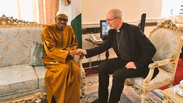 Archbishop of Canterbury, Justin Welby, visits Buhari, expresses delight over recovery
