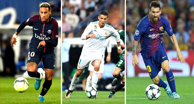 Ronaldo, Messi, Neymar shortlisted for FIFA best player