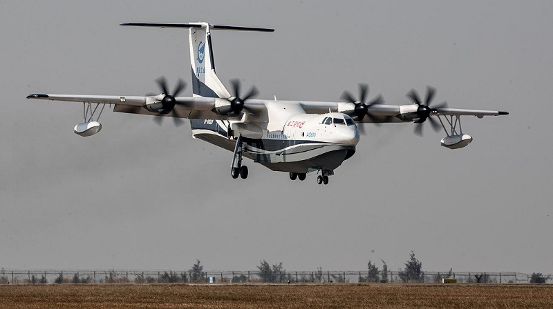 World’s largest amphibious plane makes first flight in China