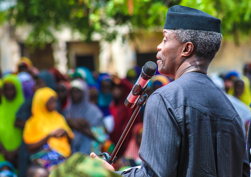 Vice President Yemi Osinbajonvisits Awe, Kyetor and Agyaragu IDPs camps in Nasarawa state on Wednesday, May 23, 2018, where he interacted with men, women and children. He was accompanied by the Governor Umaru Tanko Al-Makura of Nasarawa state, Senator Abdullahi Adamu and other top government officials