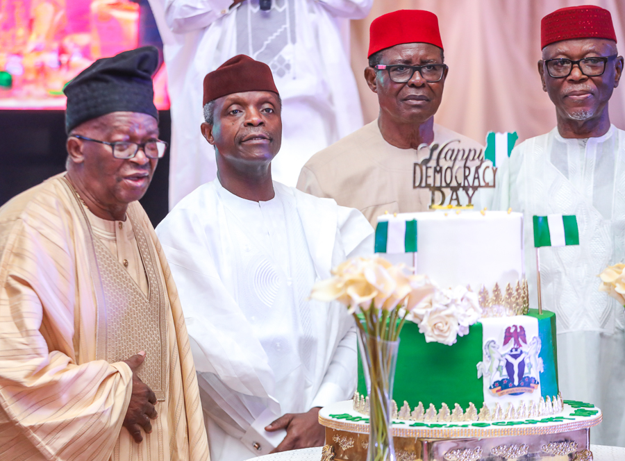 Vice President Yemi Osinbajo attends Democracy Day Dinner/Gala Night in commemoration of the 3-year anniversary of the President Muhammadu Buhari-led administration at the State House Conference Centre, Presidencial Villa, Abuja. Photos: State House