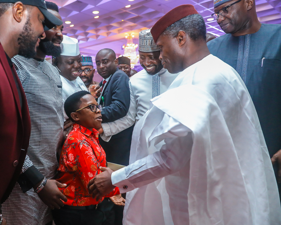 Vice President Yemi Osinbajo attends Democracy Day Dinner/Gala Night in commemoration of the 3-year anniversary of the President Muhammadu Buhari-led administration at the State House Conference Centre, Presidencial Villa, Abuja. Photos: State House