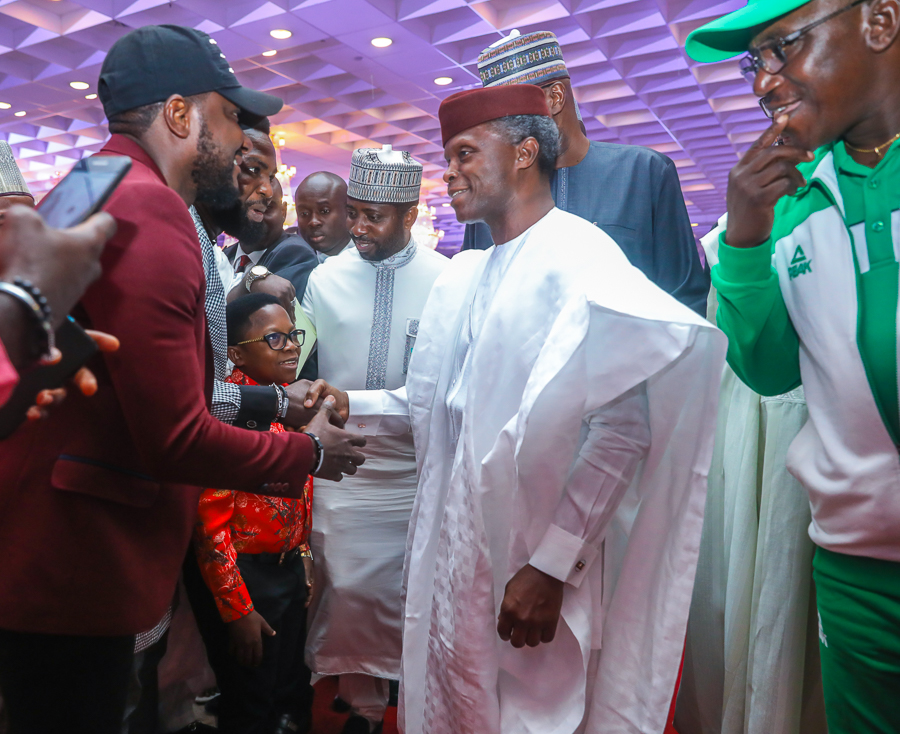 Vice President Yemi Osinbajo attends Democracy Day Dinner/Gala Night in commemoration of the 3-year anniversary of the President Muhammadu Buhari-led administration at the State House Conference Centre, Presidencial Villa, Abuja. Photos: State House