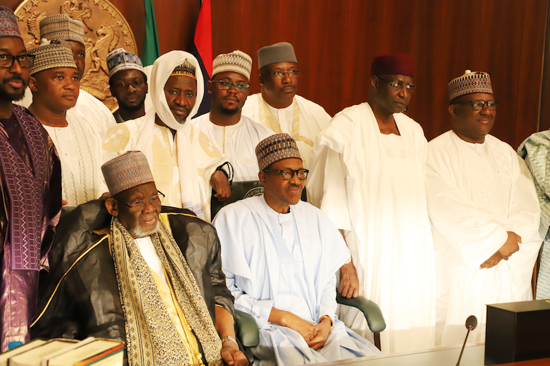 President Muhammadu Buhari Receives Leader Of Grand Khalifa Of Tijjaniya At The State House Abuja, June 20, 2018. Photo: State House