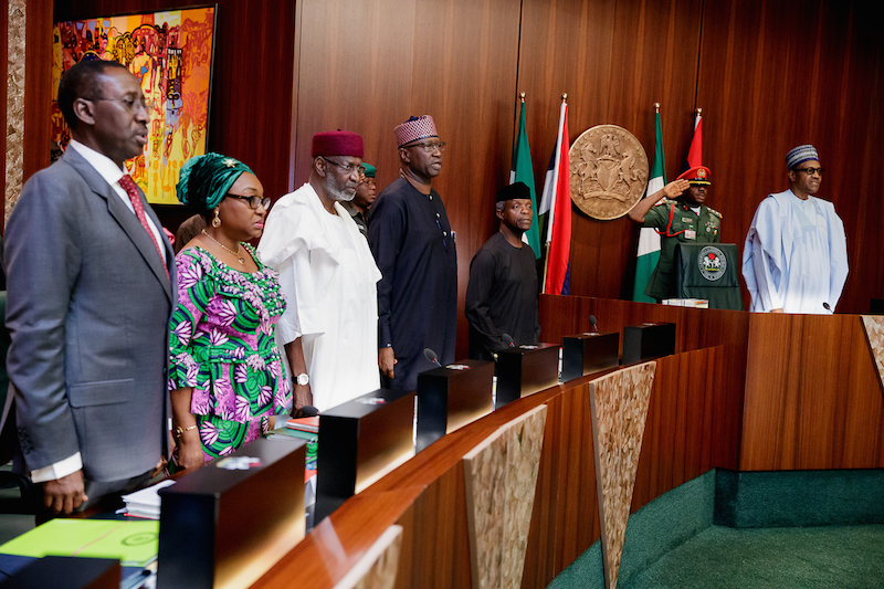 PRESIDENT MUHAMMADU BUHARI PRESIDES OVER FEDERAL EXECUTIVE COUNCIL (FEC) MEETING AT THE COUNCIL CHAMBERS OF PRESIDENTIAL VILLA, ABUJA. PHOTO: STATE HOUSE