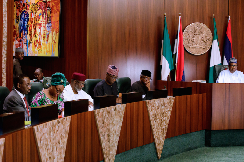 PRESIDENT MUHAMMADU BUHARI PRESIDES OVER FEDERAL EXECUTIVE COUNCIL (FEC) MEETING AT THE COUNCIL CHAMBERS OF PRESIDENTIAL VILLA, ABUJA. PHOTO: STATE HOUSE
