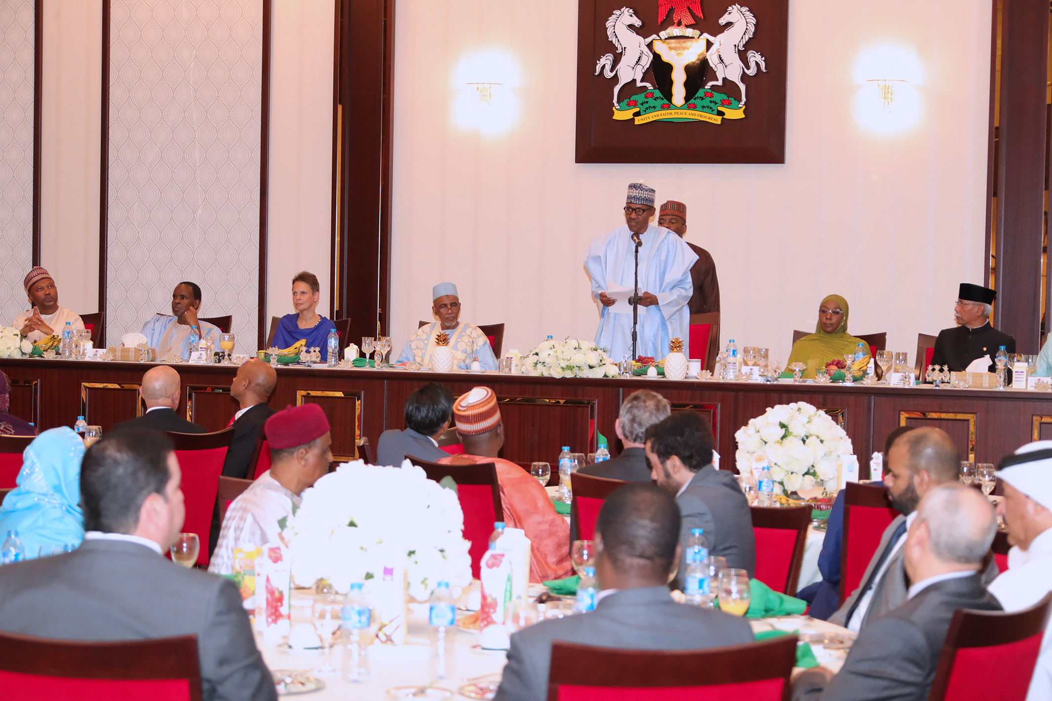 President Muhammadu Buhari breaks Ramadan Fast with members of Diplomatic Community at the State House in Abuja on Tuesday, June 12, 2018. PHOTO: State House