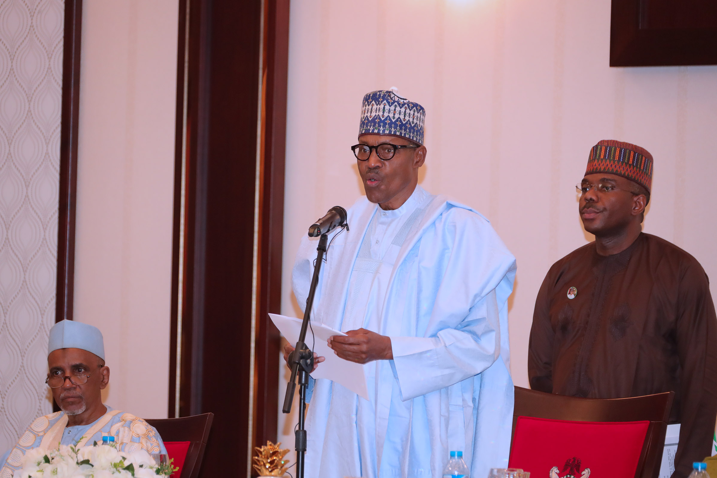 President Muhammadu Buhari breaks Ramadan Fast with members of Diplomatic Community at the State House in Abuja on Tuesday, June 12, 2018. PHOTO: State House