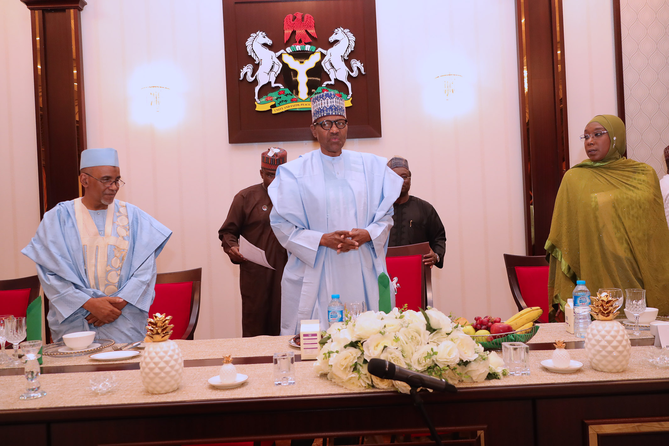 President Muhammadu Buhari breaks Ramadan Fast with members of Diplomatic Community at the State House in Abuja on Tuesday, June 12, 2018. PHOTO: State House