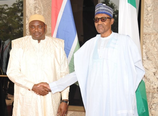 Buhari meets Gambia’s Adama Barrow, says no development without stability
