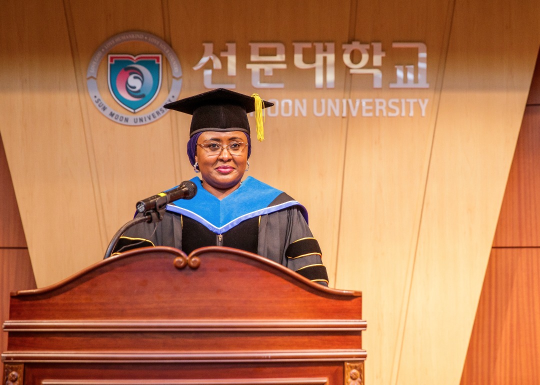 Aisha Buhari bags Sun Moon University’s doctorate degree