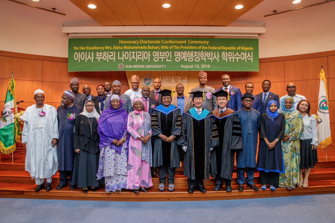 Aisha Buhari bags Sun Moon University’s doctorate degree