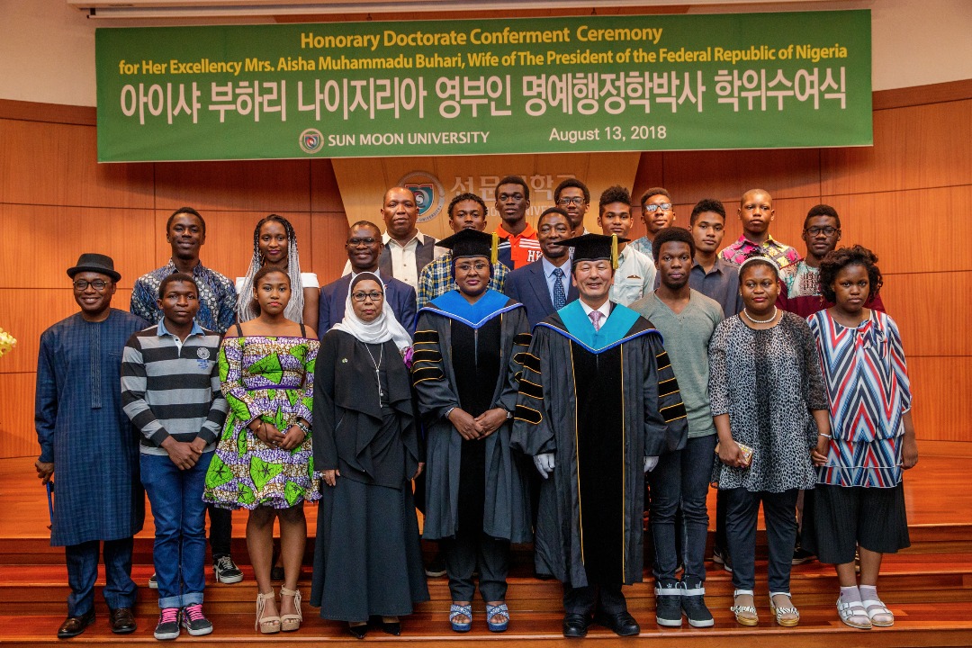 Aisha Buhari bags Sun Moon University’s doctorate degree