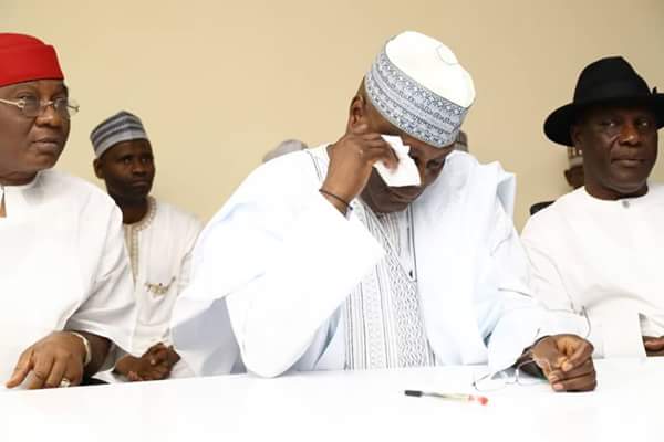 Atiku weeps as young supporters buy PDP forms for him