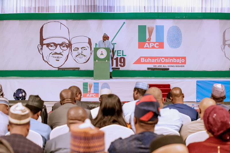 2019: Don’t set Nigeria ablaze, Buhari tells politicians as he unveils campaign in Abuja