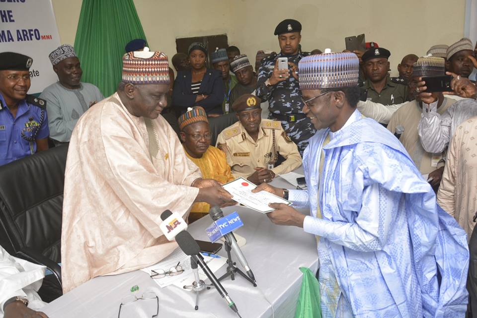 Yobe Governor-elect, Deputy Governor-elect receive certificates of return