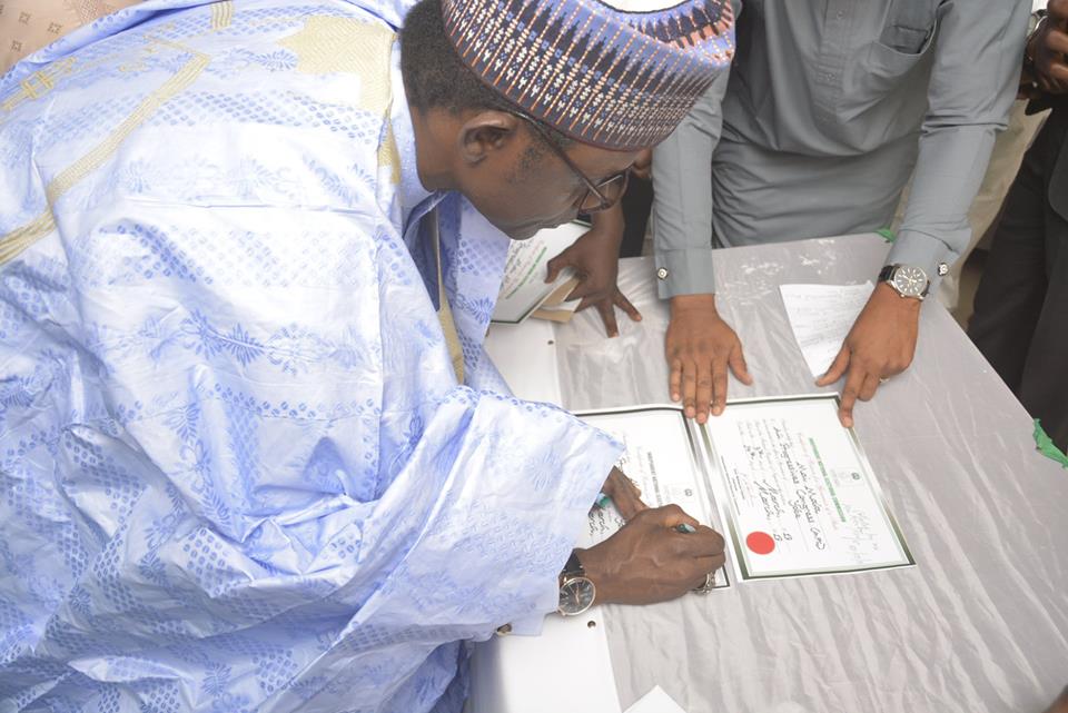 Yobe Governor-elect, Deputy Governor-elect receive certificates of return