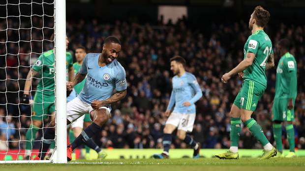 Sterling hits hat-trick as Man City go 4 points clear