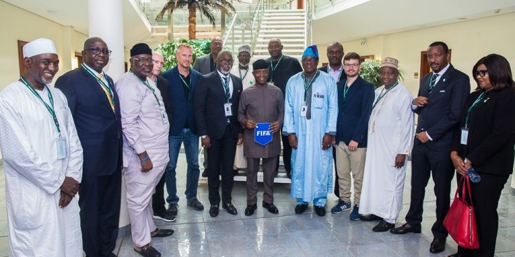 Osinbajo receives FIFA U20 Wold Cup inspection team at Presidential Villa