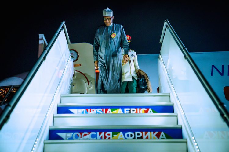 Photos: President Buhari arrives Sochi, Russia for Russia-Africa Economic Forum