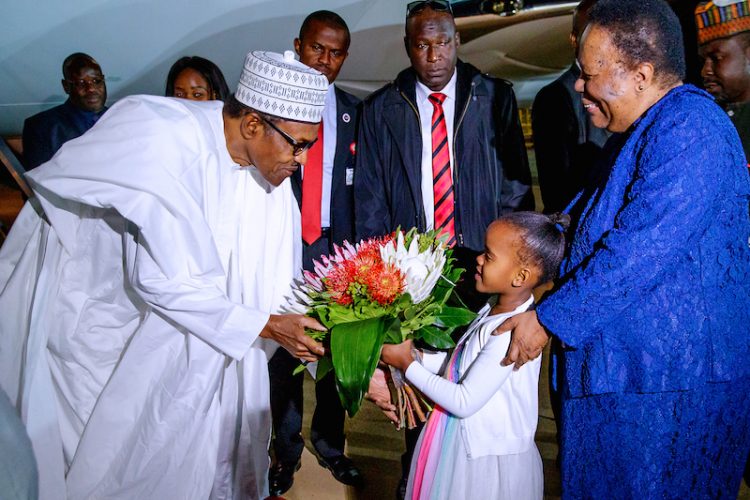 President Buhari arrives South Africa for a 3-day official visit