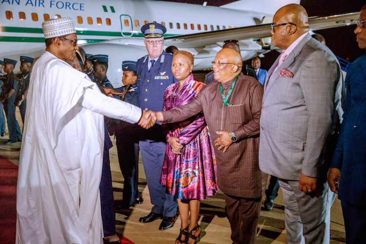 President Buhari arrives South Africa for a 3-day official visit