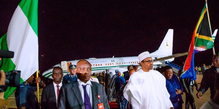 President Buhari arrives South Africa for a 3-day official visit
