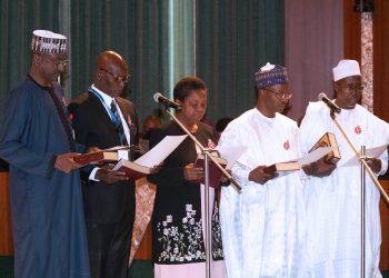 Photo News: President Buhari swears-in new federal Permanent Secretaries. Dec 18 2019