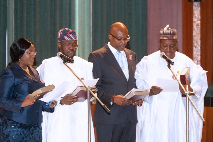 Photo News: President Buhari swears-in new federal Permanent Secretaries. Dec 18 2019