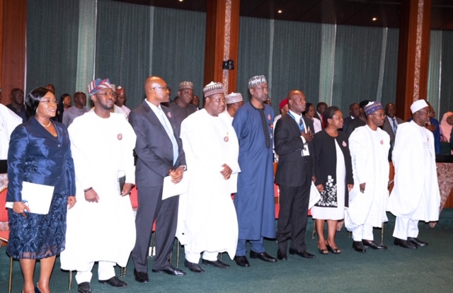 Photo News: President Buhari swears-in new federal Permanent Secretaries. Dec 18 2019