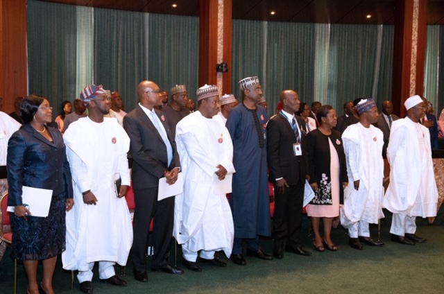 Photo News: President Buhari swears-in new federal Permanent Secretaries. Dec 18 2019