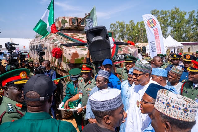 Buhari unveils more indigenous military vehicles, salutes gallant efforts in routing terrorists