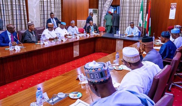 Photo News: President Buhari meets with APC Governors in State House, Abuja, on Thursday