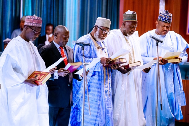 Photos: President Buhari Swears-In National Assembly Service Commission Members in State House on 26th Feb 2020
