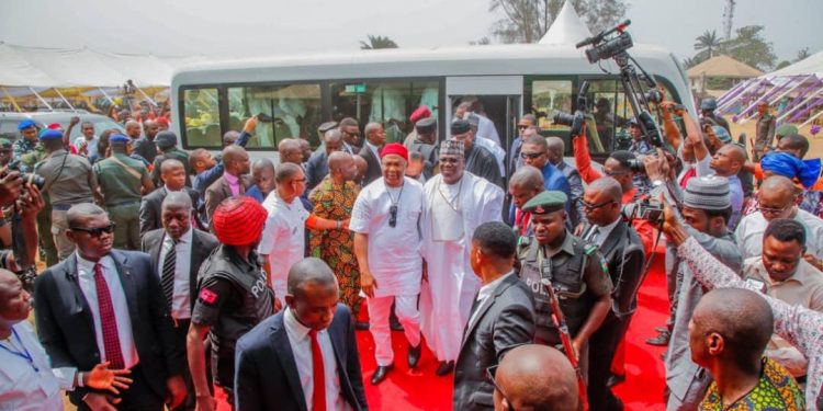 Photos: Lawan, Uzodinma, Omo-Agege bid farewell to late Senator Benjamin Uwajumogu
