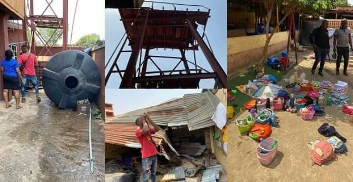 Overhead water tank falls into classroom, kills two students in Anambra