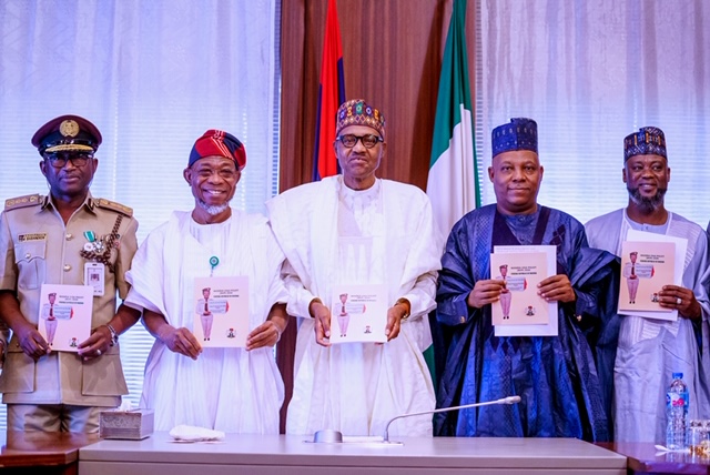 Photos: President Buhari Officially presents to the Public, The Nigeria Visa Policy (NVP) 2020 in State House on 4th Feb 2020