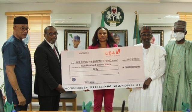 Combating Covid-19: FCTA gets N500m donation from UBA