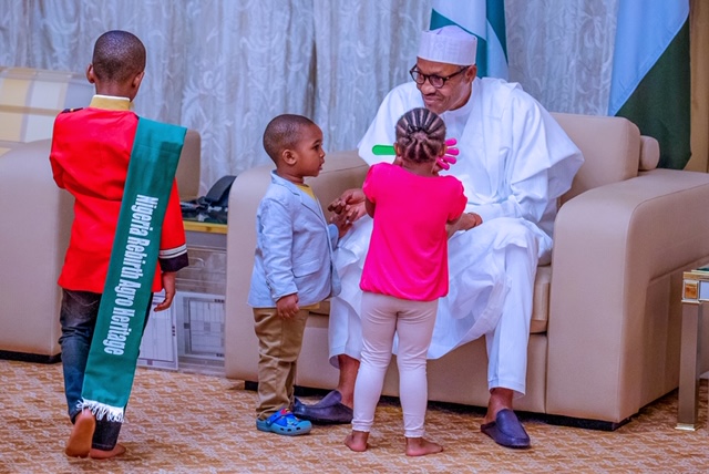 CHILDREN’S DAY SPECIAL: File photos of President Muhammadu Buhari with Nigerian children