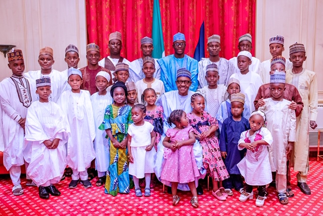 CHILDREN’S DAY SPECIAL: File photos of President Muhammadu Buhari with Nigerian children